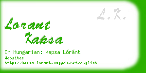 lorant kapsa business card